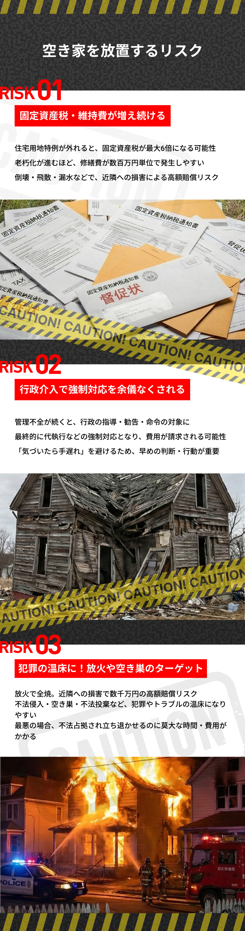 空き家を放置するリスク