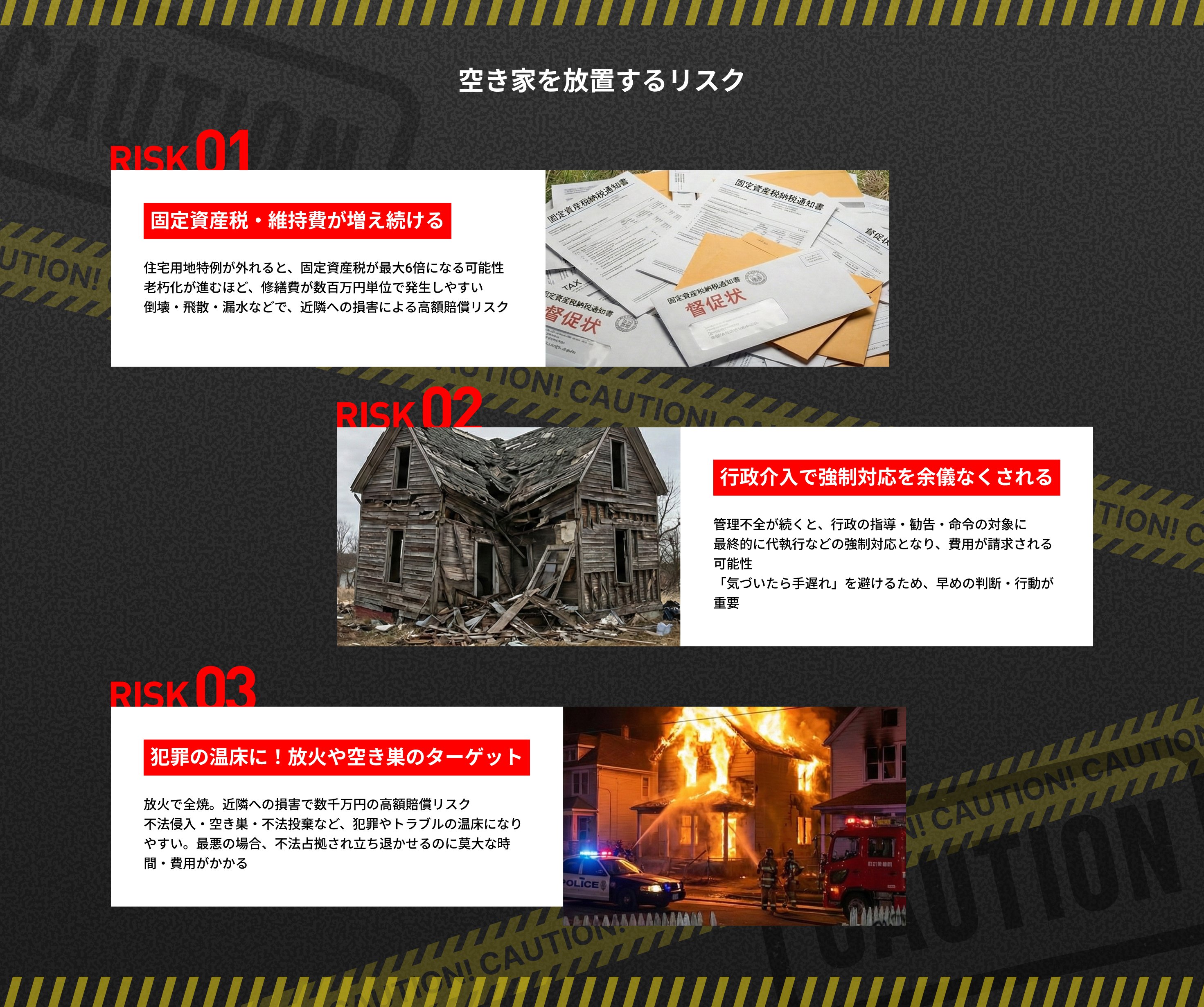 空き家を放置するリスク